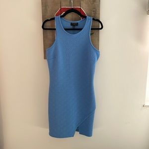 Light blue cocktail dress with quilt flower detail